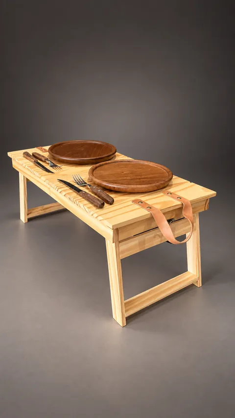 Mesa-Maletín Nómada de madera, hecho por DPINOS en Caaguazú